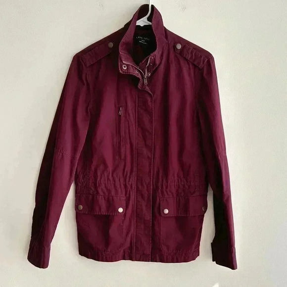 Love Tree Anorak Jacket, Berry Colored Utility Jacket, Size Large - Picture 2 of 16